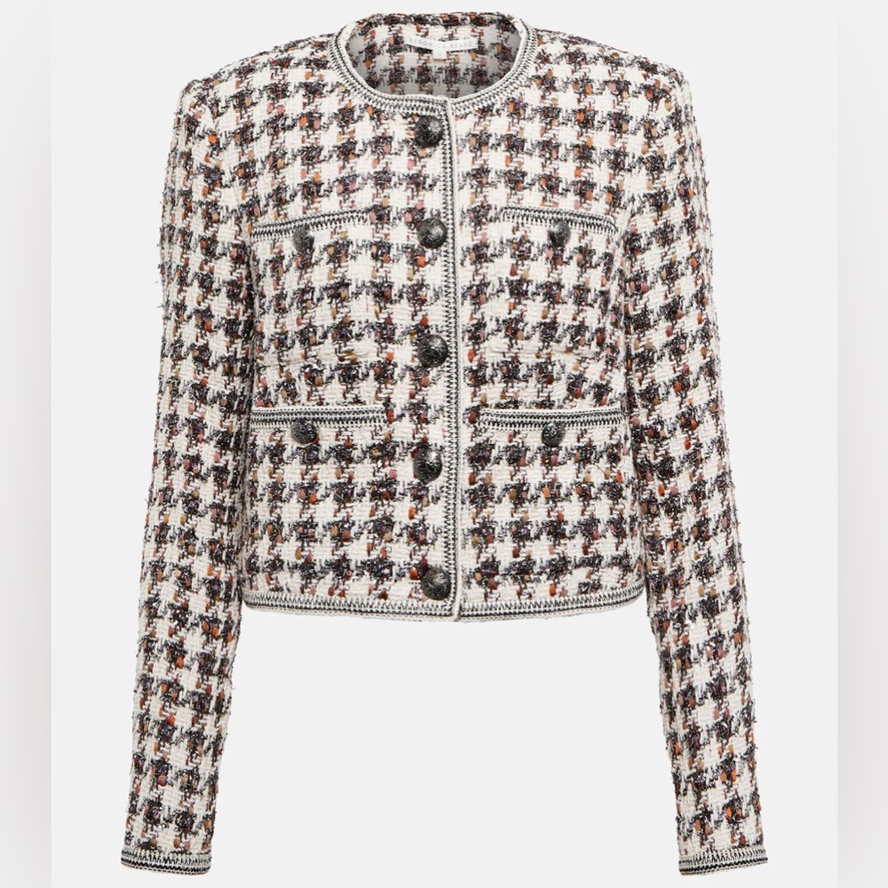 VERONICA BEARD CIRTANE HOUNDSTOOTH TWEED JACKET